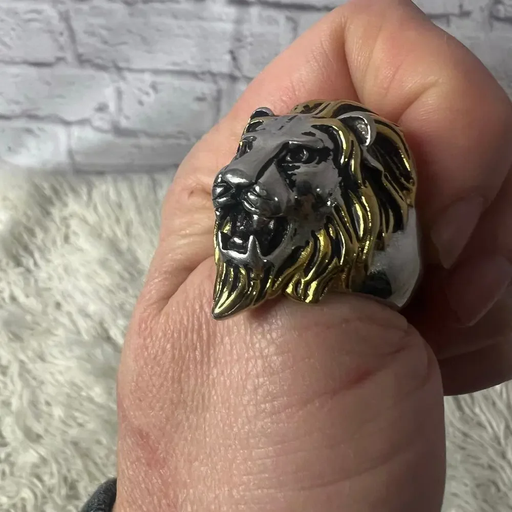 Bikers Vintage Lions Head Ring Men’s Size 13